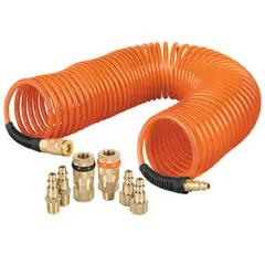 TRUPER - Manguera 15m tipo resorte + 4 conectores rápidos y 2 coples, de latón