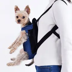 GENERICO - Mochila Canguro Para Mascotas Denim Azul Talla XL