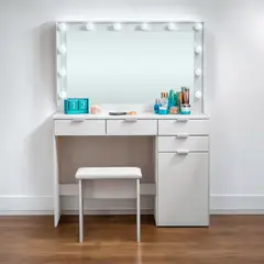 BARAKA HOME - Tocador Joyero Sundini con Espejo + puff