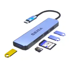SEISA - Convertidor 5 en 1: Tipo-C a SD/TF + USB3.0 + USB2*2