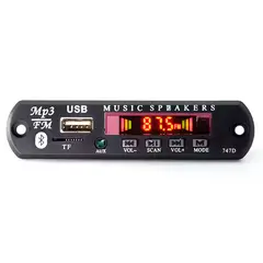 GENERICO - Panel Ovalado De Audio MP3 Decodificadora 12V BT USB FM AUX TF SD