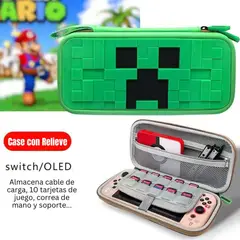 GENERICO - CASE CON RELIEVE 3D PARA NINTENDO SWITCH OLED CREEPER