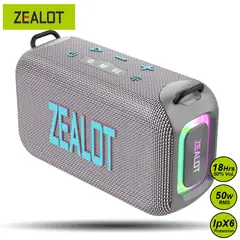 ZEALOT - Parlante Bluetooth S85 Gris Resistente al Agua 50W