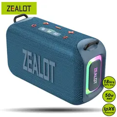 ZEALOT - Parlante Bluetooth S85 Azul Resistente al Agua 50W