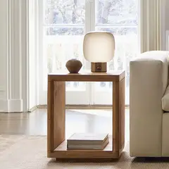 GENERICO - Mesa de Madera Lateral Chiara Oscuro Decoban Hogar