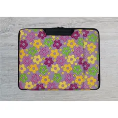 GENERICO - FUNDA PARA LAPTOP DE 15 PULGADAS DISEÑO FLORES LAVANDA CON DOBLE CIERRE