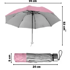 GENERICO - Sombrilla Paraguas de Cartera Plegable ROSADO Dama
