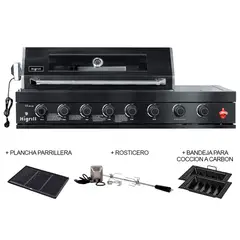 HIGRILL - Parrilla A Gas Empotrable 6 Quemadores Sellador y Quemador Infrarrojo
