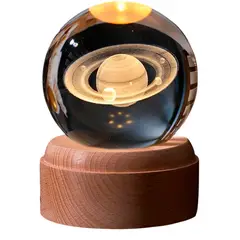 GENERICO - LAMPARA ESFERA 3D GIRATORIO SATURNO