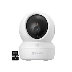 EZVIZ - H6C PRO 3MP Cámara Wifi Gira 360 Llamada app + Micro SD 128 Gb
