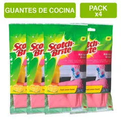 SCOTCH BRITE - Pack X4 Guantes Cocina Talla M