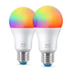 WIZ - Pack 2 Foco Led Inteligente Wifi Color Rgb A60 E27 8w