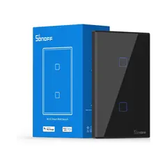SONOFF - Interruptor Inteligente Sonoff T3 Negro 2 Botones Wifi