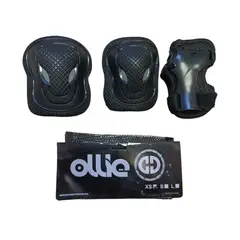 OLLIE - KIT DE PROTECCION TALLA XS NEGRO