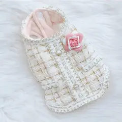 S&T - Ropa Para Perros Vestido Elegante Blanco Perla - Talla L