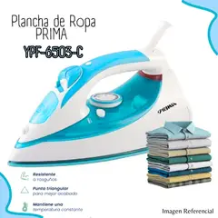 PRIMA - Plancha a Vapor Con Base Cerámica Celeste YPF-6503-C