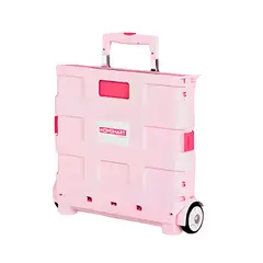 GENERICO - CARRO DE COMPRAS PEGABLES 2 RUEDAS  ROSADO