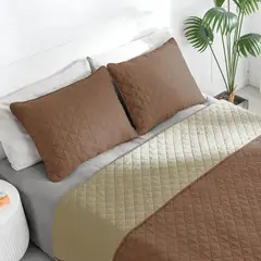 TEFI HOME - Quilt Deluxe Almendra/Beige 2 PLAZAS