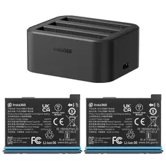 INSTA360 - Adaptador de Carga Rápida con 2 baterías para X3
