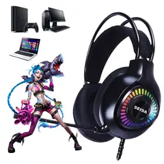 SEISA - Audifono con Microfono Gamer Luces RGB Smartphone Tablet PC