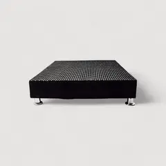 MUEBLES MACRUMO - Box Tarima Premiun acolchado 2 Plazas - Cuero Negro
