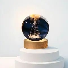 GENERICO - ESFERA DE CRISTAL LÁMPARA ADORNO ARBOL DE NAVIDAD LUZ LED 3D