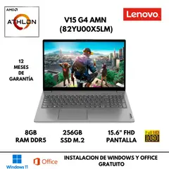 LENOVO - LAPTOP V15 G4 AMN AMD ATHLON SILVER 7120U 8GB RAM DDR5 256GB SSD 156 FHD FREEDOS