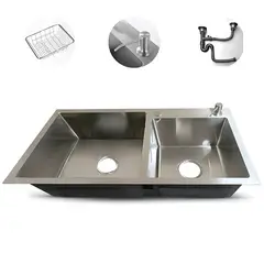 FRATELLI - LAVADERO DE COCINA ACERO SATINADO 2 POZAS PRM-7843S