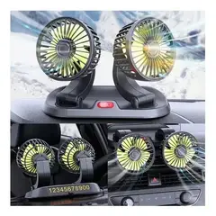 GENERICO - Ventilador doble aspa para tablero de auto o camioneta 12v