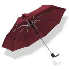 GENERICO - Paraguas Plegable Sombrilla de Mano para Sol Lluvia Guinda