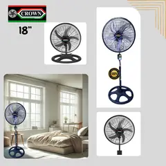 CROWN - Ventilador 3 en 1 18" Semi-Industrial