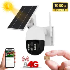 GENERICO - Camara de Seguridad Vigilancia Solar Para Exteriores con Tarjeta Sim CHIP 4G