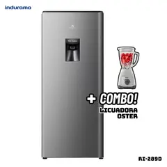 INDURAMA - REFRIGERADORA 177 L CON DISP DE AGUA PLATEADO - RI-289D + LICUADORA OSTER BLANCA