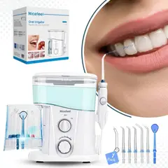 DAUER - Irrigador Bucal Familiar 7 Puntas 10 Nivel 1000ml