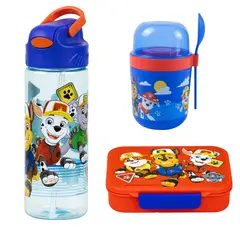 SCOOL - Pack x3 - Botella Push - Yogurera - Taper Bento - Paw Patrol Niño