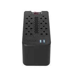FORZA POWER TECHNOLOGIES - Estabilizador de voltaje FVR-1222USB de 08 tomas y 2 USB-220V - Forza