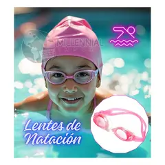 GENERICO - Lentes de Natación Incluye Estuche y Tapa Oídos Niña Niñas
