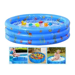 GENERICO - Piscina Inflable Redonda Grande Mundo Marino XXL Celeste