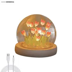 GENERICO - Lampara de Tulipanes en bola de Cristal Decorativo