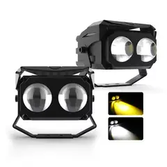JET - Faros Exploradores LED Dual con Base de Aluminio 2PCS