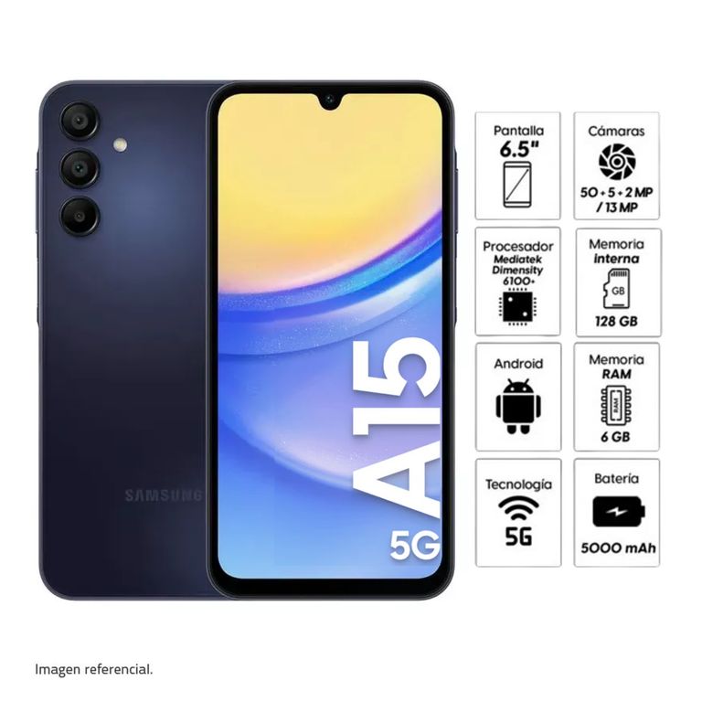 Samsung Galaxy A15 5G 128GB 6GB RAM - NEGRO