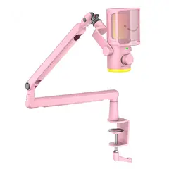 FIFINE - - Micrófono Ampligame TAM6 RGB USB Incluye Brazo - Pink