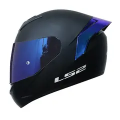 LS2 - CASCO MOTO NS352 NEGRO MAT- ELECTRIC BLUE TALLA ¨XL¨