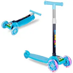 GENERICO - Scooter plegable para niños ajustable con luces - Azul