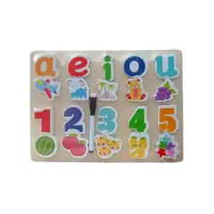 GENERICO - Vocales y Números en Alto Relieve con pizarra Acrílica