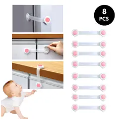 GENERICO - Seguro para cajones Seguridad para Bebes Rosa 8 pcs