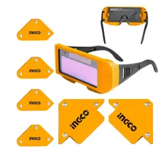 INGCO TOOLS - Escuadras magnéticas Gafa lente fotosensible kit soldador