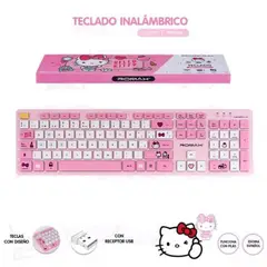 ROMAX - Teclado Inalámbrico para Pc Laptop Rosado HELLO KITTY