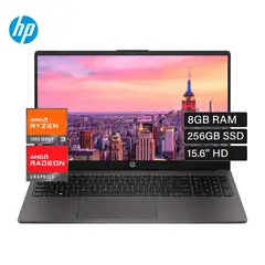 HP - Laptop 255 G10, Amd Ryzen 3 7330U, 8Gb Ddr4, 256Gb Ssd, 15.6″Led, Windos 11 Pro, 81U53L