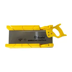 ASAKI - Serrucho costilla 12″ PVC + Caja de Inglete